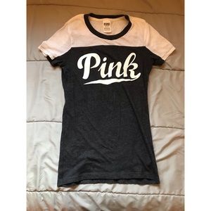 Victoria's Secret PINK Black & White Baseball Tee